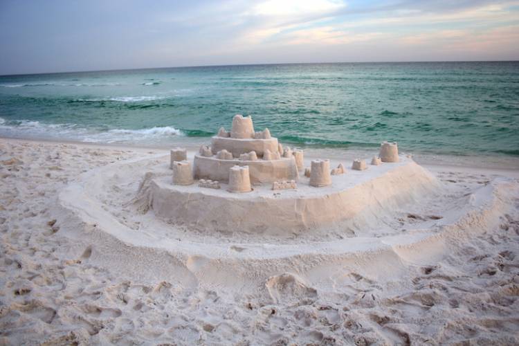 A sandcastle on a Texas beach